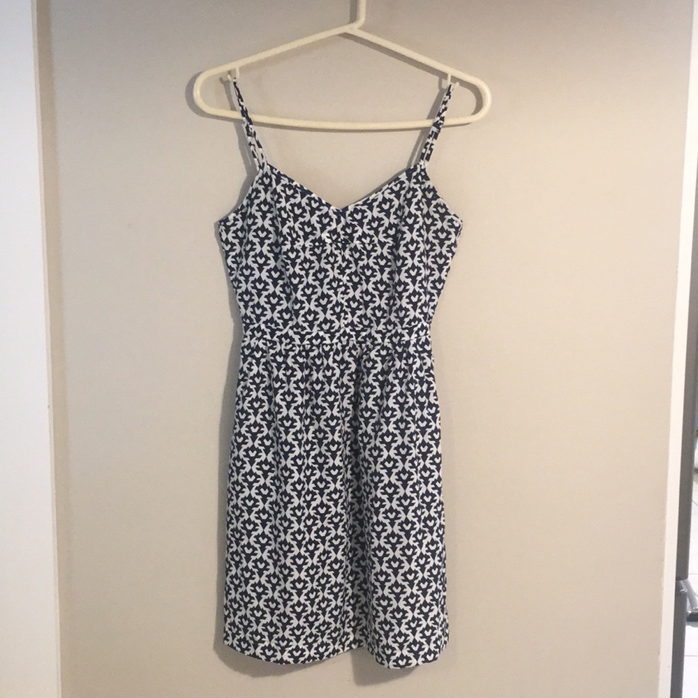 J. Crew spaghetti strap patterned dress